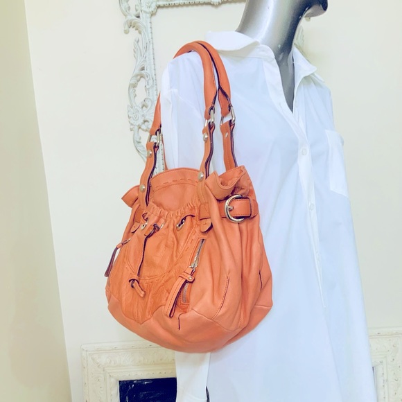 B. Makowsky Leather Double Handle Shoulder Bag Purse NWOT - Picture 3 of 10